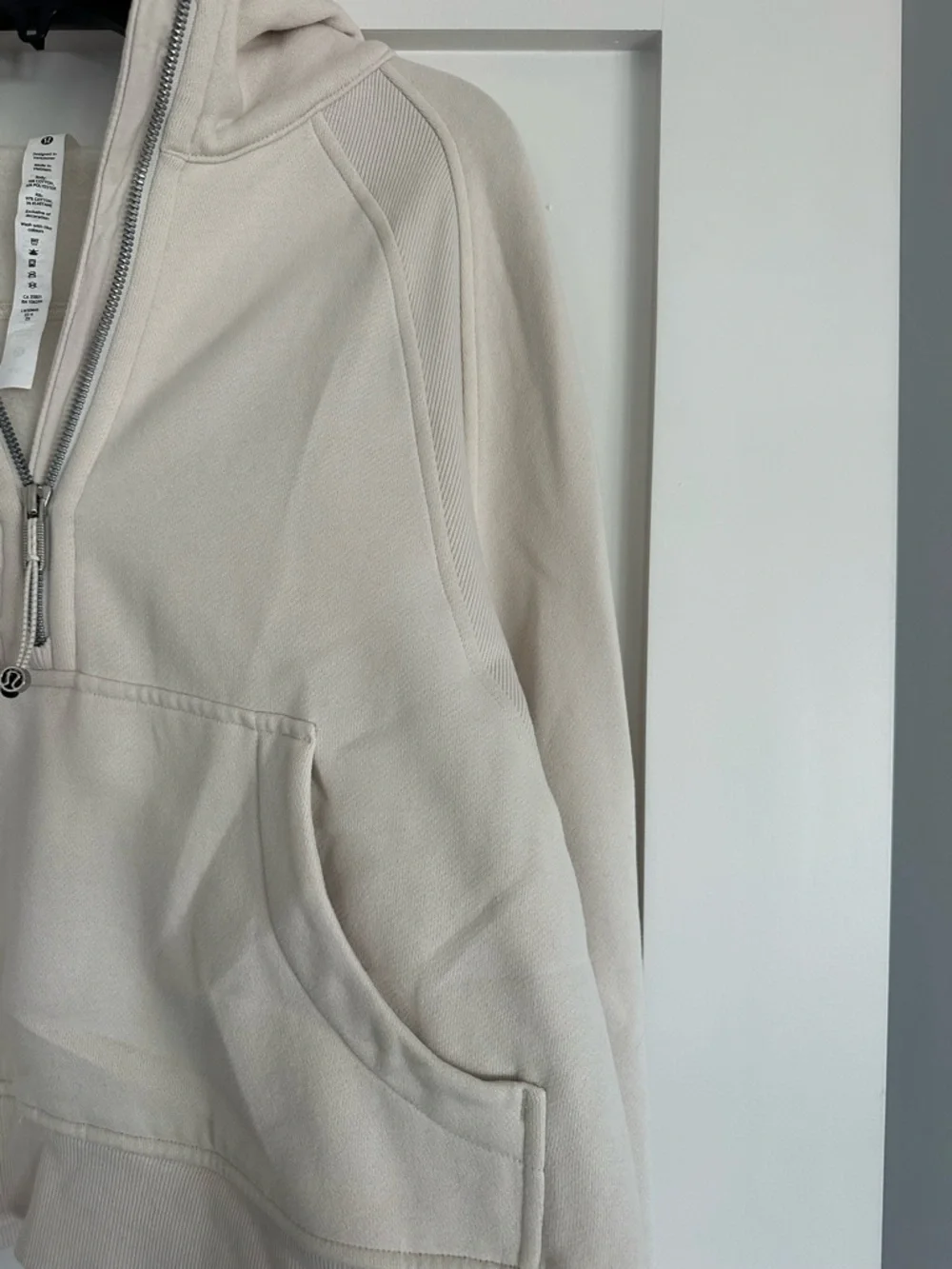 Lululemon Scuba Oversized Half-zip Hoodie - Size M/L - Natural Ivory